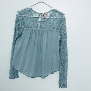 Light Blue Semi Sheer Blouse